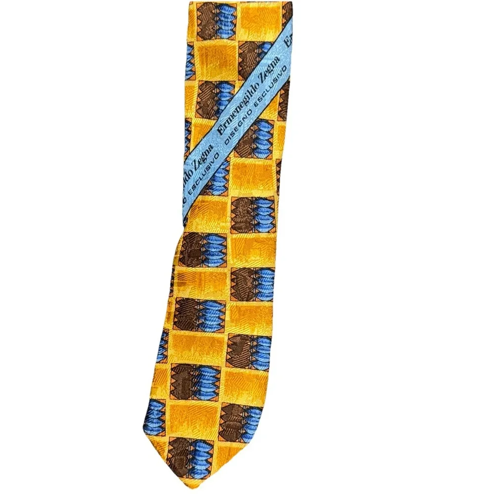 Ermenegildo‎ Zegna Silk Yellow Square Tie